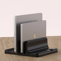 4in1 Adjustable Vertical Dual-Slot Laptop Stand in Abs Plastic