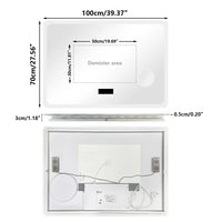 80/100/120/CM LED Bluetooth Bathroom Mirror Touch Antifog with 3X Magnifier Dimmable Date and Time Setting Vanity Mirror - Buy online at  Vibe In Cart.