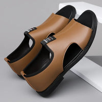 Sandals for Men Brand Casual Shoes Outdoor Fashion Men's Slippers Comfortable Beach Shoes High Quality Leather Men Flat Sandals - Buy online at  Vibe In Cart.