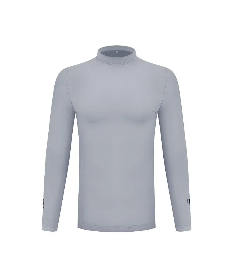 Men's Long Sleeve Acrylic Golf Shirt With Sun Protection And Cooling Features