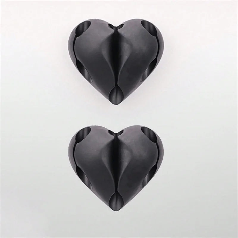 Set of 2 Heart-Shaped Plastic USB Cable Organizer Clips