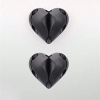 Set of 2 Heart-Shaped Plastic USB Cable Organizer Clips
