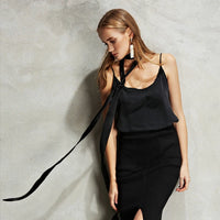 Women's Long Narrow Solid Color Polyester Scarf 190x5cm