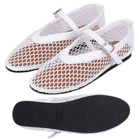 Women Mesh Ballet Flats Fishnet Ballerina Flats Breathable Slip On Ballerina Shoes Buckle Strap Daily Dress Shoes for Commuting - Buy online at  Vibe In Cart.
