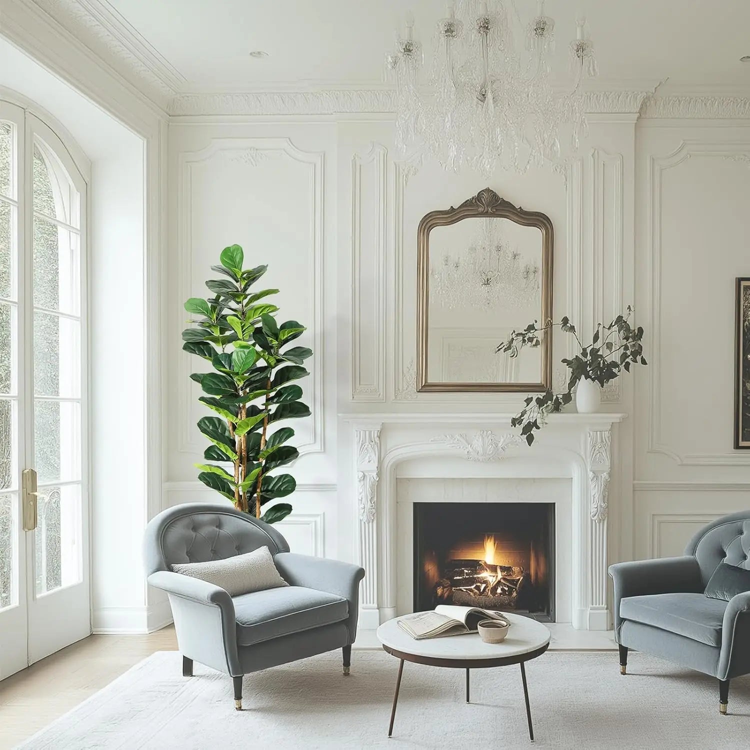 5/6/7 FT Artificial Fiddle Leaf Fig Tree with Pot Faux Trees with Artificial Plants Fiddle Leaves Greenery Fake Tree for Home - Buy online at  Vibe In Cart.