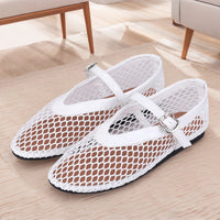 Women Mesh Ballet Flats Fishnet Ballerina Flats Breathable Slip On Ballerina Shoes Buckle Strap Daily Dress Shoes for Commuting - Buy online at  Vibe In Cart.