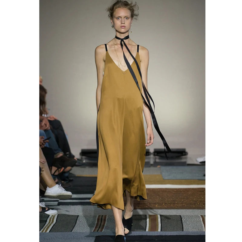 Women's Long Narrow Solid Color Polyester Scarf 190x5cm