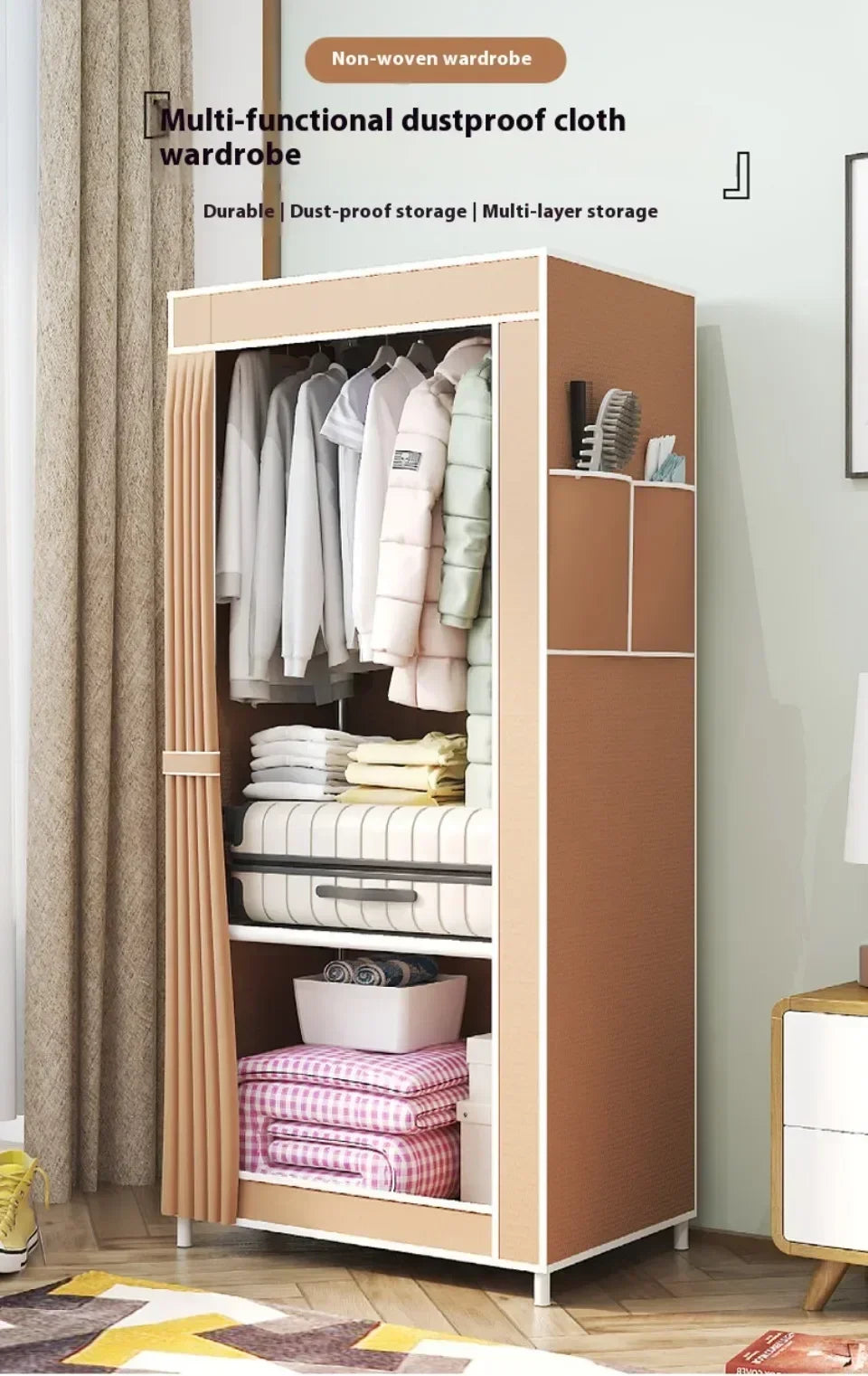 Minimalist Foldable Wardrobe Plastic Storage Cabinet Room Furniture Cheap Bedrooms Wardrobes Closet Armable Home Storage Rack - Buy online at  Vibe In Cart.