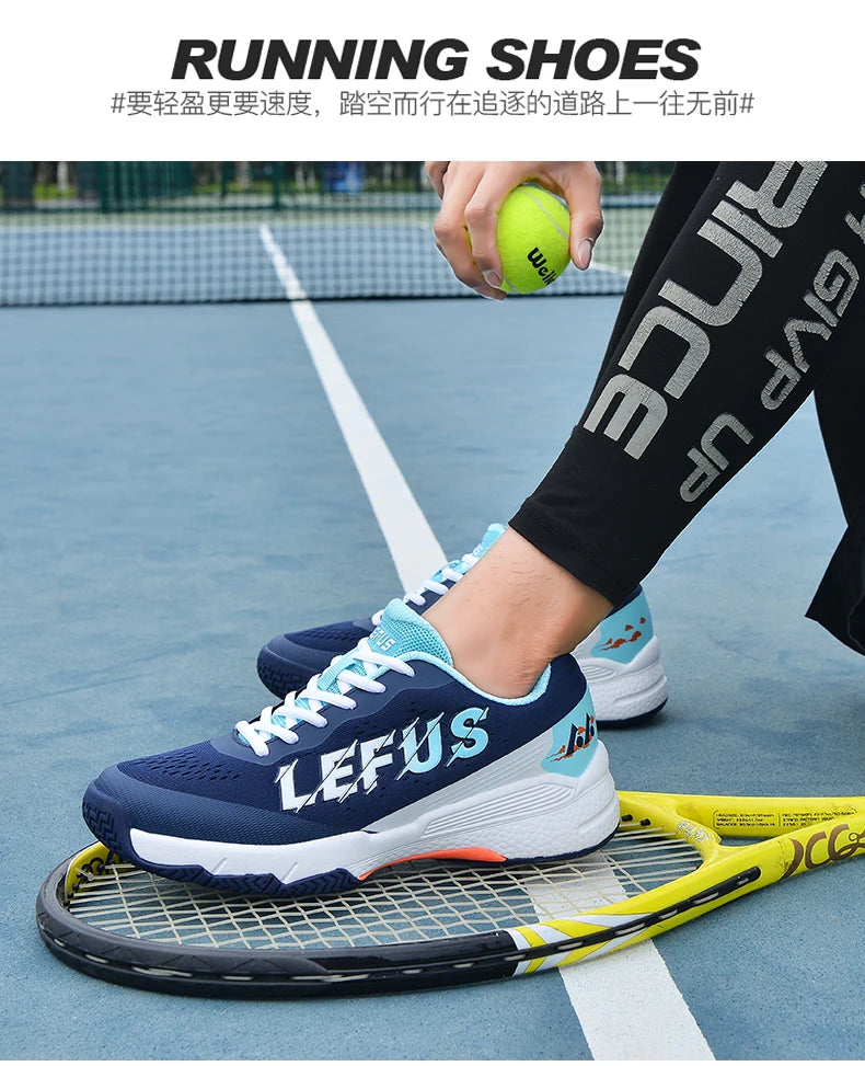 Unisex Lace-Up Tennis Shoes Breathable And Shock-Absorbent