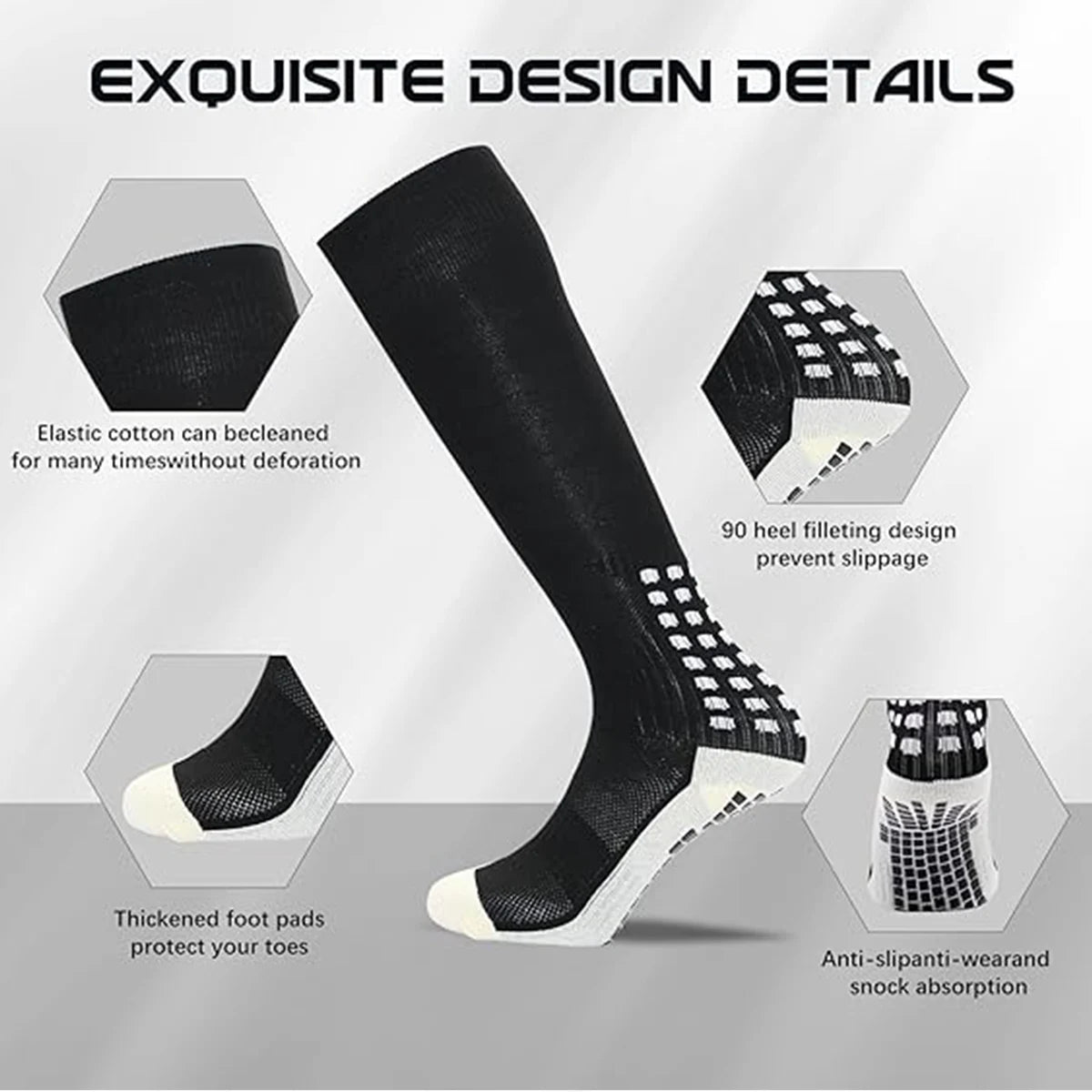 Anti Slip Soccer Knee Socks,Non Slip Football/Basketball/Hockey Sports Grip Socks A Pair - Buy online at  Vibe In Cart.