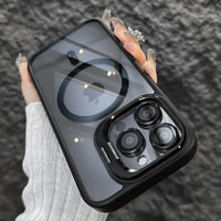 Full Coverage Transparent Magnetic Phone Case with Stand