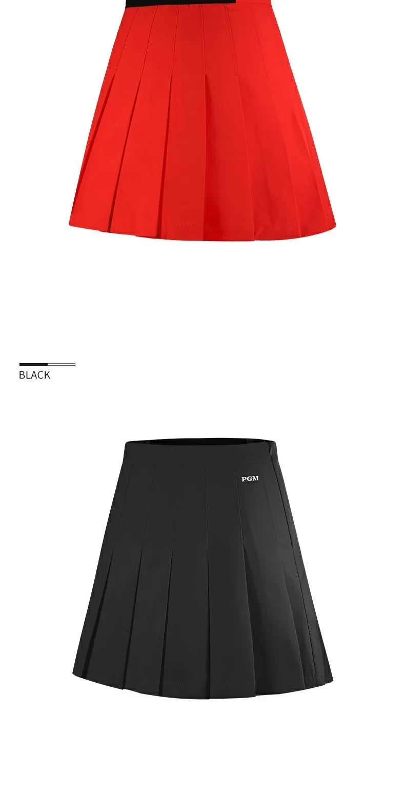 PGM Golf Women Skirt High Waist Pleated Skirt Solid Color A-lined Sports Skorts Ladies Slim Fold Training Culotte Golf Apparel - Buy online at  Vibe In Cart.