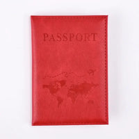 Solid PU Leather Passport Holder Wallet Card Case for Travel