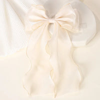 Polyester Chiffon Alloy Hair Barrettes for Girls with Big Bow