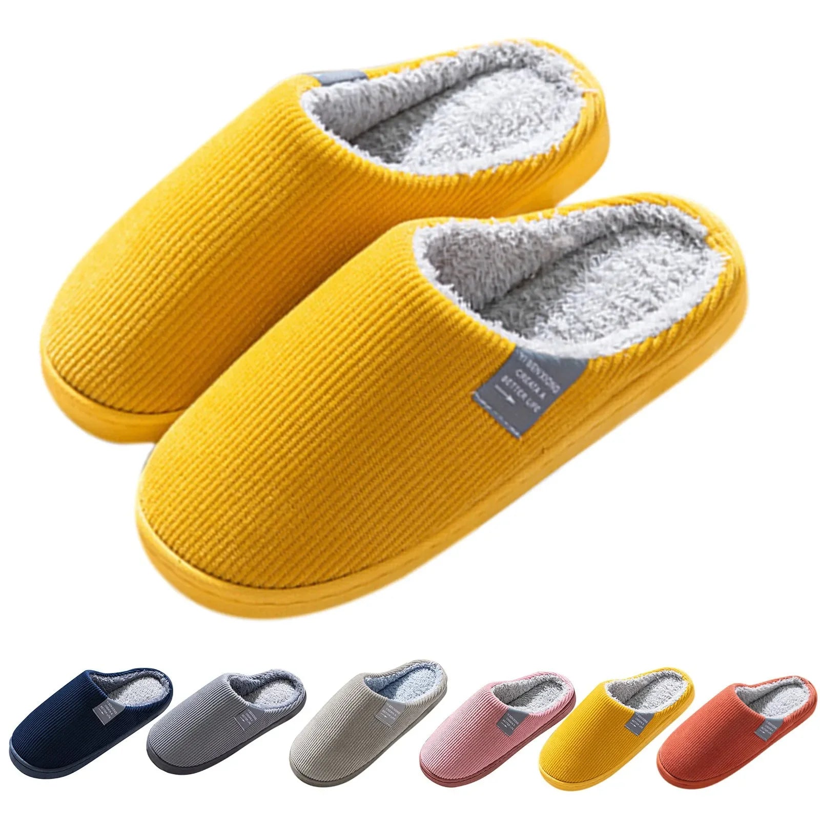 NEW Women's Men's Casual Thick Soft Bottom Home Slippers Household Plush Slippers Anti-slip Thermal Slippers Indoor Winter Flats - Buy online at  Vibe In Cart.