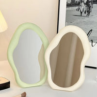 1PC Cream Style Makeup Mirror Decorative Irregular Simple Standing Dresser Mirror Cloud Shaped French Hairdressing Wall Mirror - Buy online at  Vibe In Cart.