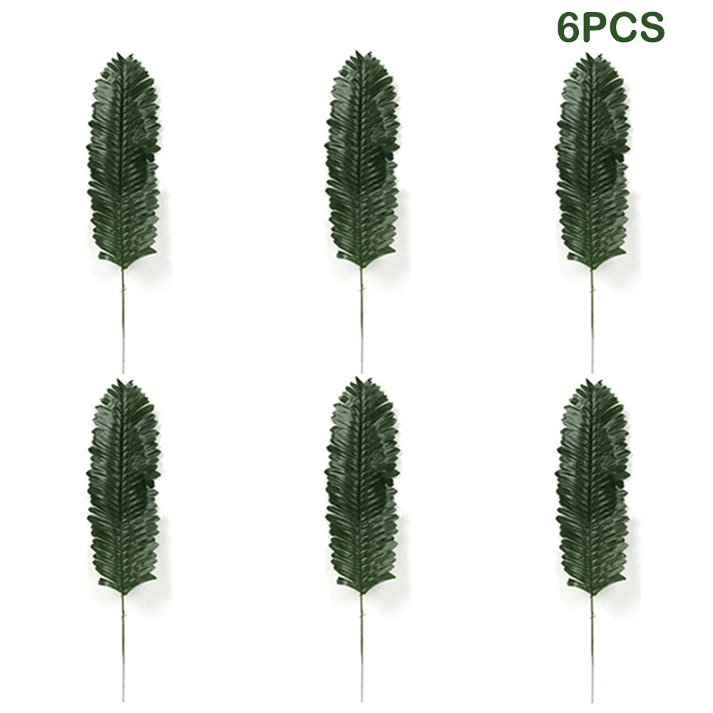 Artificial Tropical Palm Leaves Hawaiian Luau Jungle Party Golden Stems Leaf Decoration Table Wedding Birthday Decor Fake Plants - Buy online at  Vibe In Cart.