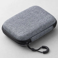 Grey Canvas Zipper Storage Bag for Earphones and Accessories