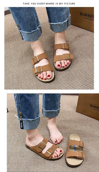 Men's Arch Support Slides Sandals With Adjustable Buckle