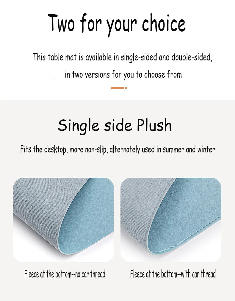 Gaming Mousepad Large White Leather Waterproof Non-Slip