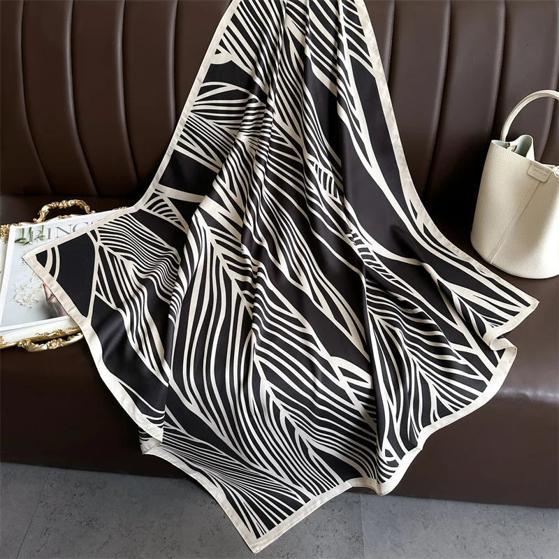 Women's Square Twill Scarf, 90x90 cm, for All Seasons