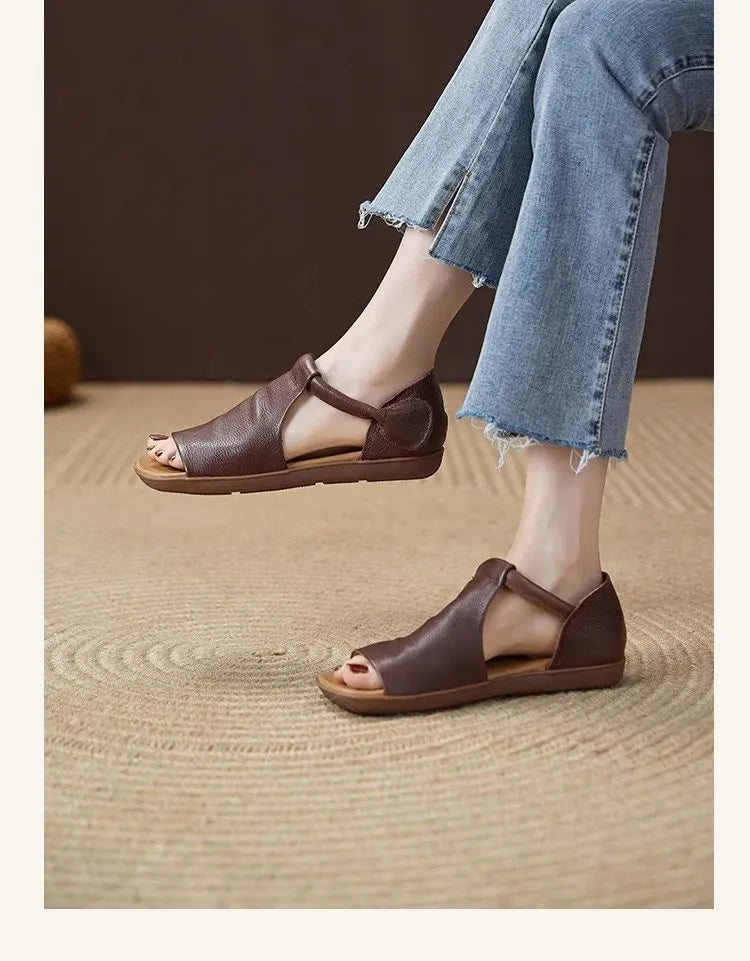 Women's Open-Toe Flat Sandals with Cross Strap & Adjustable Ankle Strap - Summer Casual Lightweight Walking Shoes for Women, Min - Buy online at  Vibe In Cart.