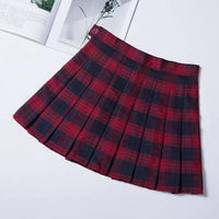 Pleated Skirt For Women 2023 Summer Grey Plaid  A-Line High Waist Mini Faldas Korean Style College Style Girl Black Short Skirts - Buy online at  Vibe In Cart.