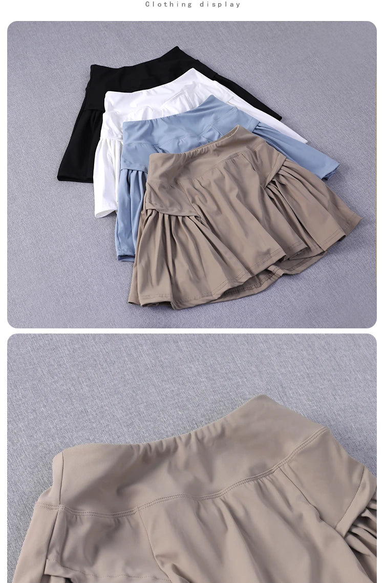 Sports short skirt; pseudo two-piece running skirt for women; summer badminton suit; quick-drying breathable tennis skirt; yoga - Buy online at  Vibe In Cart.