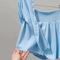 Women's Tennis Outfit Set Short-Sleeved Polo Shirt & Pleated Anti-Glare Skirt Sports Top for All-Season Outwear - Buy online at  Vibe In Cart.