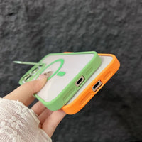 Full Coverage Transparent Magnetic Phone Case with Stand