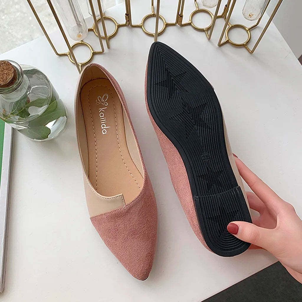 Pointed Toe Flat Shoes Women Solid Patchwork Slip On Shoes Casual Breathable Ballet Flats Daily All-Match Comfort Loafers Shoes - Buy online at  Vibe In Cart.