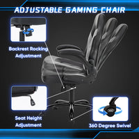 JHK Ergonomic Office Computer Home Gaming Desk Chair Adjustable PU Leather Racing Chair Flip-up Armrest For Christmas Furniture - Buy online at  Vibe In Cart.