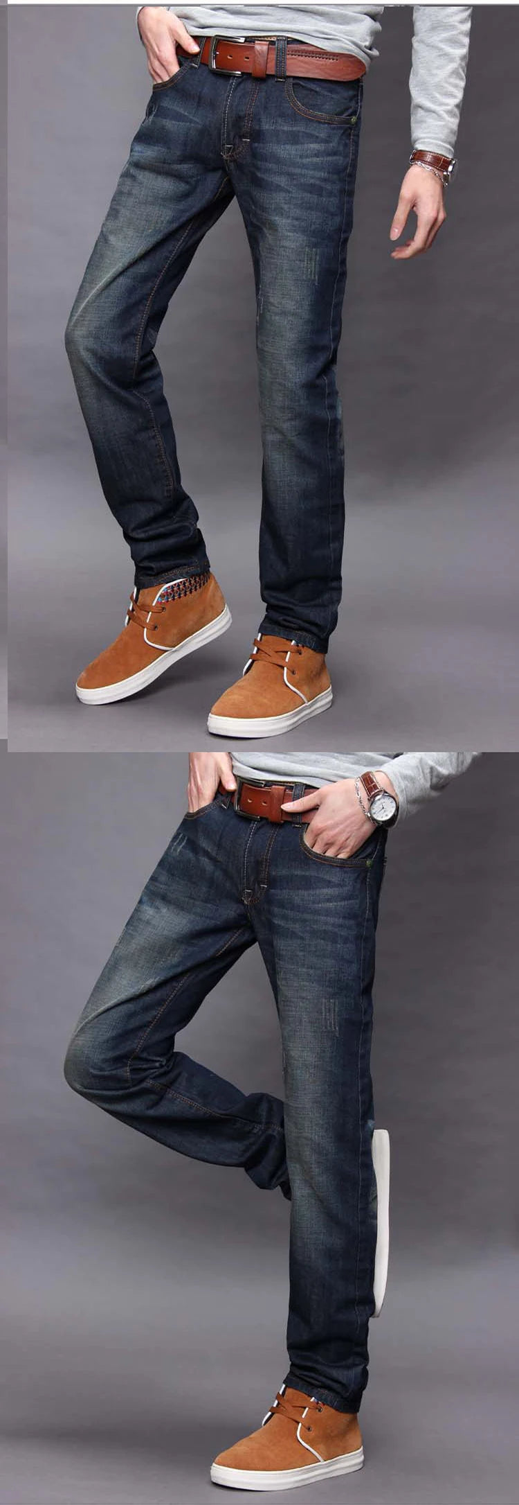2025 Casual Jeans Men Business Straight Jeans Stretch Denim Pants Trousers Slim Fit Classic Cowboys Young Man Jeans - Buy online at  Vibe In Cart.