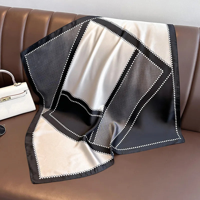 Women's 70cm Square Polyester Scarf for Outdoor Use