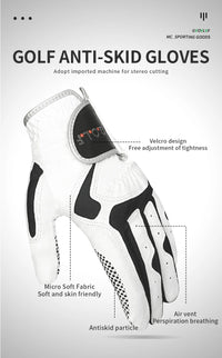 GVOVLVF Men's Golf Glove One Pc Pair 2 Color Options Improved Grip System Cool Comfortable Blue White color left right hand NEW - Buy online at  Vibe In Cart.