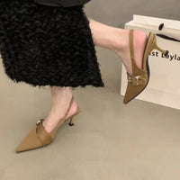 Pointy High Heeled Sandals Women's Buckle Brand Casual Fashion Slippers Sexy Slingback Shoes Sweet Muller Beach Sandals Women - Buy online at  Vibe In Cart.