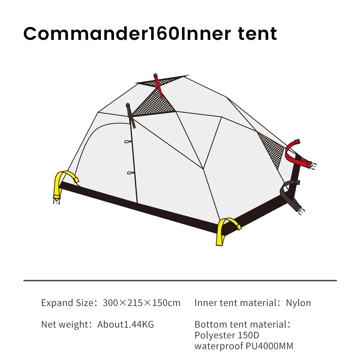 Waterproof Windproof Nylon Camping Dome Tent for 3-4 People