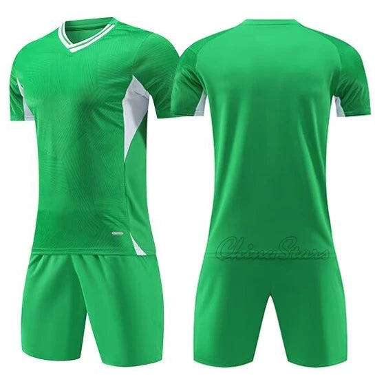 Unisex Short Sleeve Quick Dry Polyester Soccer Jersey Set