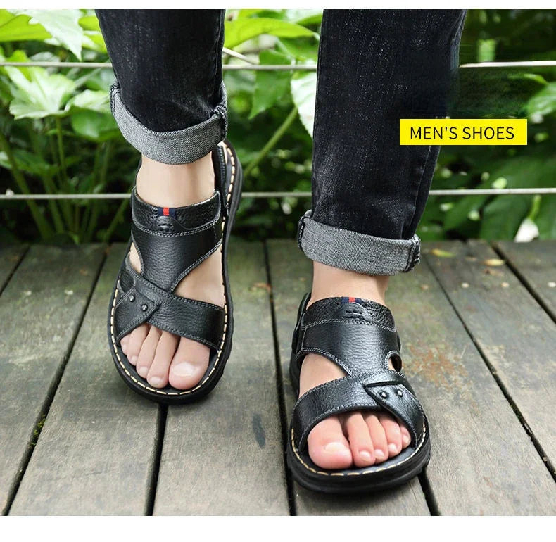 Men's Non-Slip Thick-Soled PVC Gladiator Sandals for Casual Use