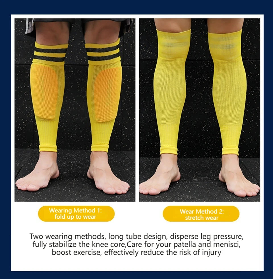 1Pair Knee Over Football Leg Guards Socks Breathable Comfort Calf Long Sock Adult Children Soccer Sports Shin Guards Leg Covers - Buy online at  Vibe In Cart.