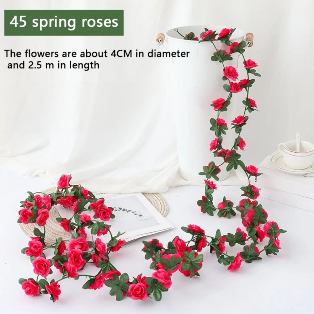45/69pcs Artificial Rose Flowers Vine DIY Wedding Decoration Fake Silk Rose Flower Home Room Decor Wall Hanging Garland Plants - Buy online at  Vibe In Cart.