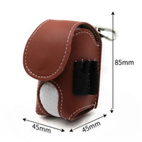 Mini Leather Golf Ball Storage Pouch with Waist Clip