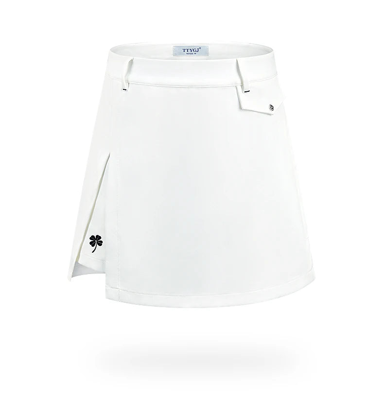 Ttygj New Women's Golf Skirt Summer Sports Pleated Skirt A-lined Split Women's Golf Sportswear Tennis Skorts with Inner Shorts