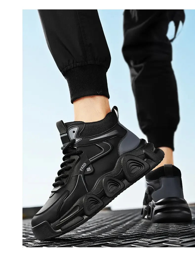 Men's Ankle Snow Boots with Lace-Up Closure