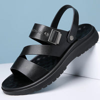 Summer Sandals for Men Outdoor Casual Sport Slippers PU Leather Non-slip Breathable Roman Shoes Beach Flip-Flop Garden Shoes - Buy online at  Vibe In Cart.