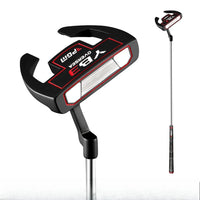 Men's Right-Handed Golf Putter with Aiming Line in Black and Red