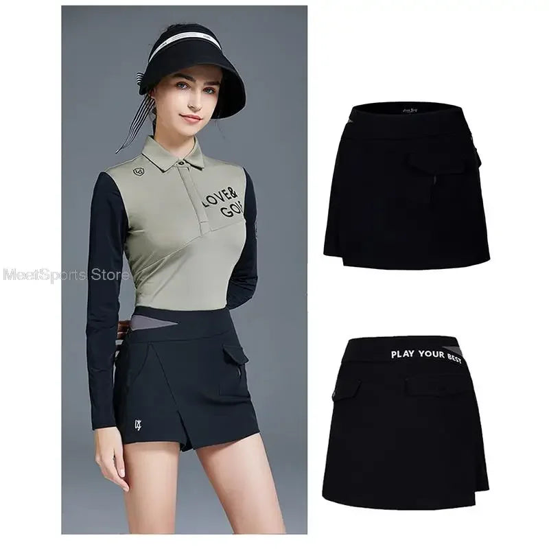 Love Golf Skirt Ladies Quick-Drying Slim Shorts Korea High Waist Golf Women's Skirts Irregular Leisure Skort Female Sports Wear
