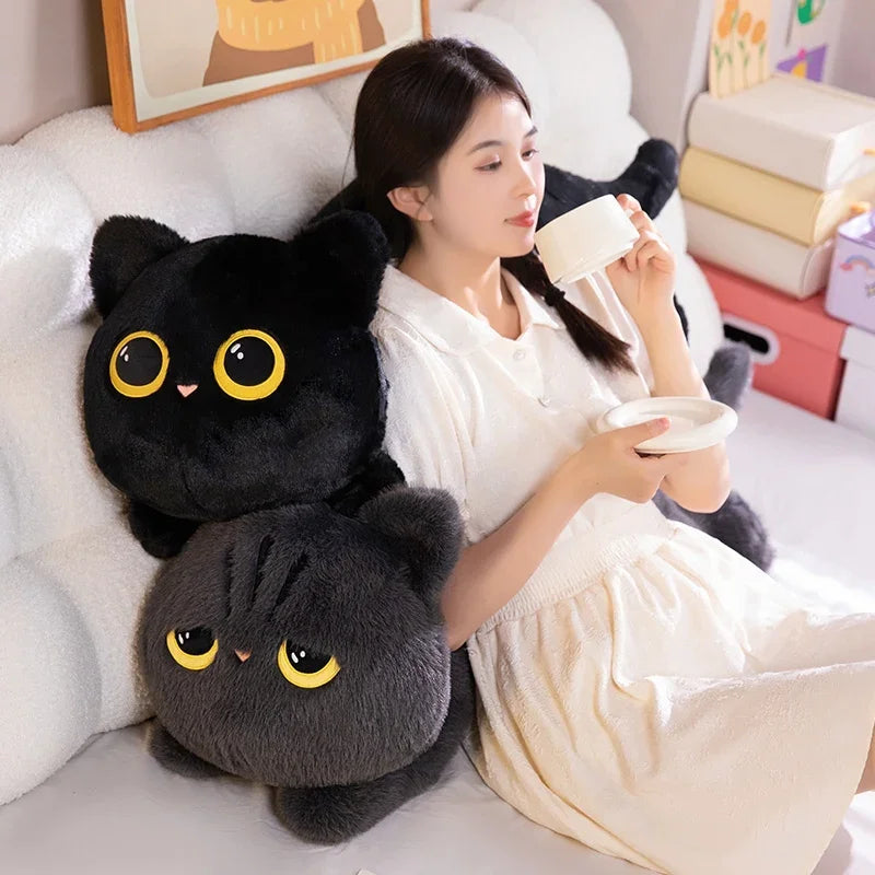 Soft Plush Cat Shaped Stuffed Toy Pillow with Cotton Filling for Home Office Use