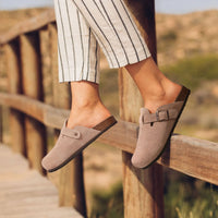 Crestar Women's Clogs Mules Cork Clogs Slippers Men Outdoor Mules Suede Clogs Shoes with Arch Support Mule Leather Clogs Sandal - Buy online at  Vibe In Cart.