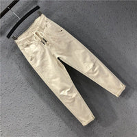 Women's White Straight Cotton Polyester Jeans Full Length